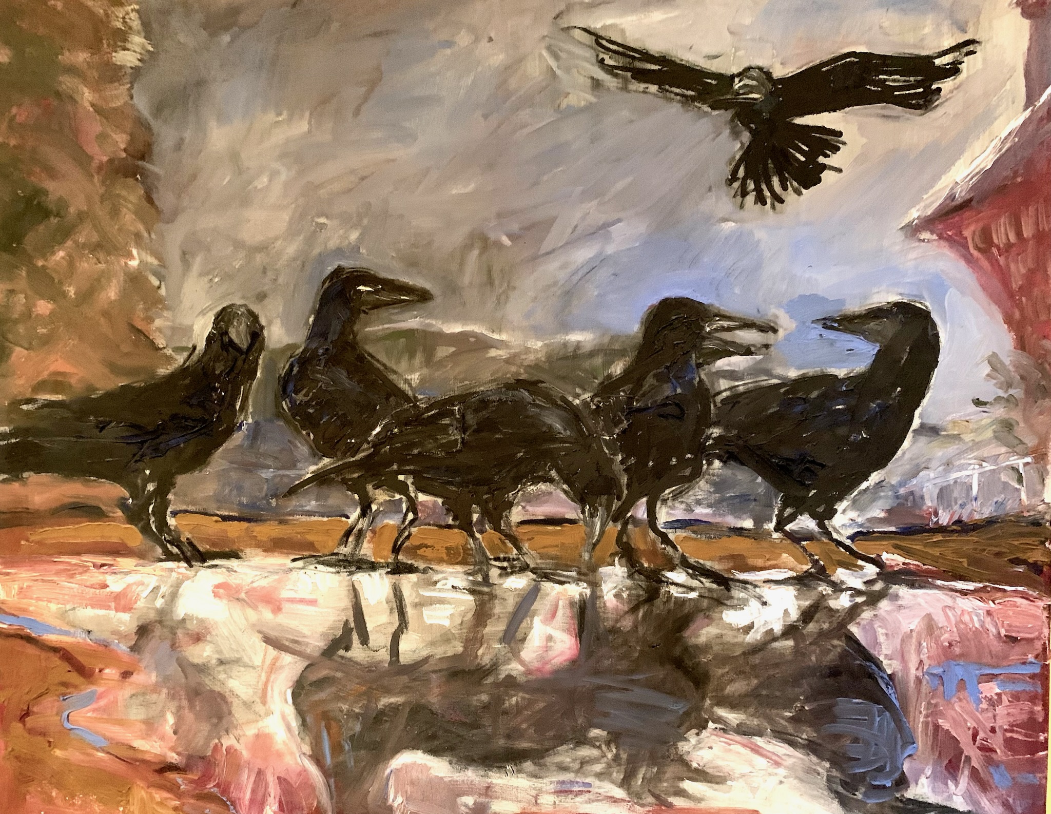 An der Rennbahn, 2002, 83 x 93 Öl auf Leinwand