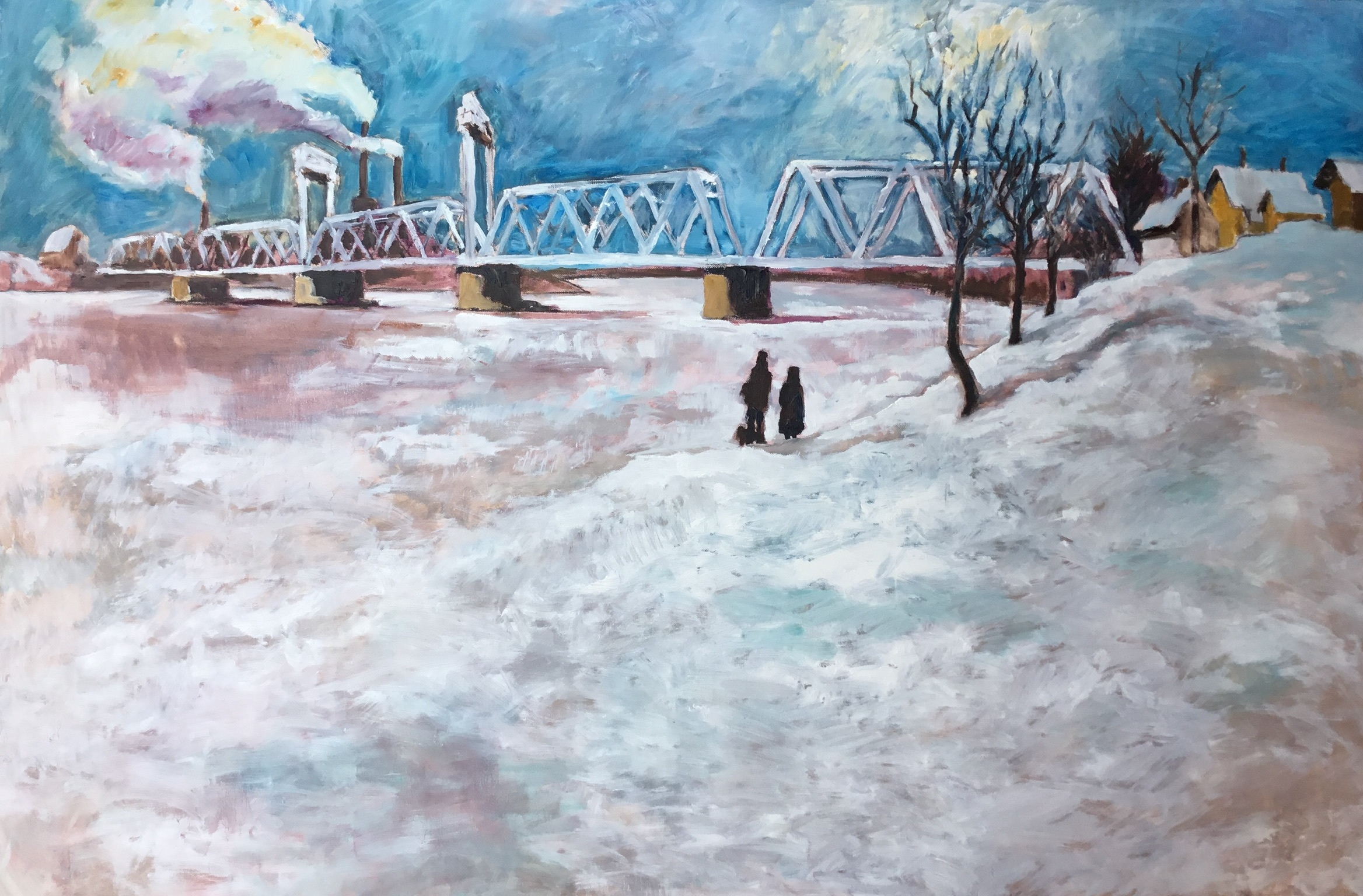 Joensuu, 2019, 80 x 120 Öl auf Leinwand